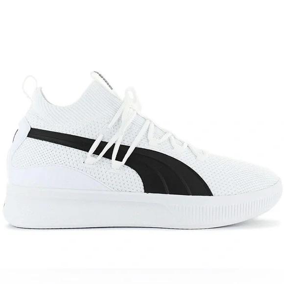 Puma Clyde Court GW Jr Running Shoes Knit Sneakers White Black Size 6.5 - Picture 3 of 14
